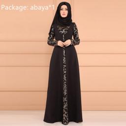 2022 Fashion Abayas For Women Summer New Long Sleeve Golden Stripes Print Elegant Dress Dubai Abaya Turkey Islam Muslim Dress