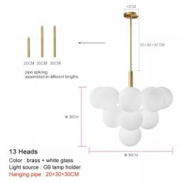 Modern Luxury Glass LED Chandeliers Lights For Restaurant Kitchen Room Indoor Lighting Bedroom Home Decor Hanging Lamps Fixtures