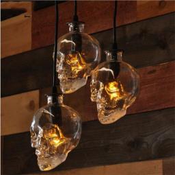 Classical Wall Light Nordic Creative Glass Sconce Fixtures Skull Shade Design LED Lamp Industrial Wind Bar Decorative