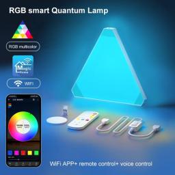 LED Triangular Smart Light Panels RGB Wall Lamp Smart Rhythm Ambient Light Board Home Bedroom Decoration Atmosphere Lamps