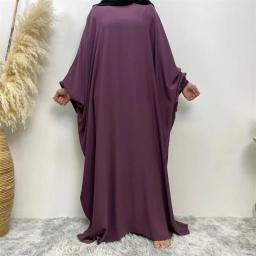 Muslim Women Clothing 8 Colors Butterfly Nida Fabric Abaya Dress Dubai Ramadan Dress