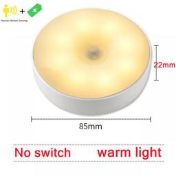 Motion Sensor LED Wireless Night Light Bedroom Lamp USB Rechargeable Energy-saving Automatic Wall-Mounted Body Induction Lamp