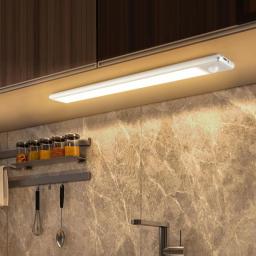 20/30CM 5V 1A PIR Motion Sensor Kitchen Under Cabinet Light Rechargeable Closet Wardrobe Bedroom Lamp Aluminum Night Light