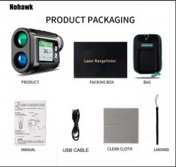 NOHAWK 600m Mini Golf Hunter Hunting Latest Edition & 1000m Voice Touch Screen Flagpole Locking Laser Rangefinder