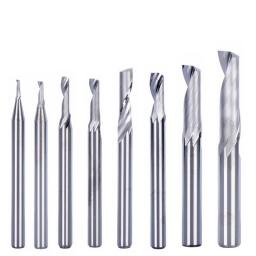3pc AAA 3D CNC Engraving Bit Carving Bit 1.0-3.175mm Shank Single Flute CAD CAM Spiral End Mill For Aluminum