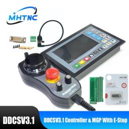DDCSV3.1 3/4 Axis G Code CNC Offline Controller Motion Control System With E-Stop MPG Manual Pulse Generator For Router Machines