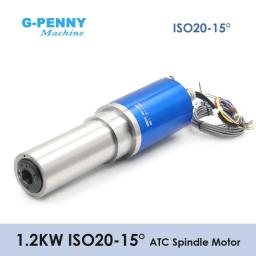 G-Penny 1.2kw ISO20 ATC Spindle Motor Water Cooled Spindle D=65mm Automatic Tool Change 130v 0-30000rpm 0.005mm Accuracy
