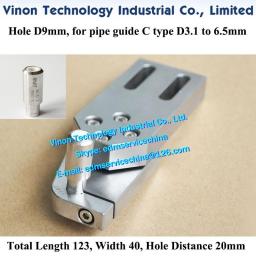 (Hole 9mm For Pipe Guide C Type D3.1 To 6.5mm) EDM Taiwan Drill Guide Holding Plate 123x40mm Hole Distance 20mm,Pipe Guide Plank
