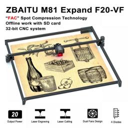 ZBAITU 20W CNC Laser Engraver 80x80CM Engraving Cutting Machine Desktop DIY Mark Printer Woodworking Cutter For Metal Wood