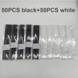 100PCS Black/White PP Plastic Welding Rods Motorcycle Motorbike Fairings Bumper Repair Welding Supplies 20CM*8MM