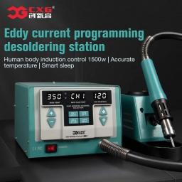 CXG 862 2 In 1 Electric Soldering Iron Hot Air Gun 1500W LED Adjustable Temperature Eddy Current Programming Desoldering Station