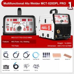 ANDELI MCT-520DPL MCT-520DPC 5 IN 1 Multi-Function Welding Machine TIG/MIG/CUT/MMA Welder Additional With CLEAN OR CLOD