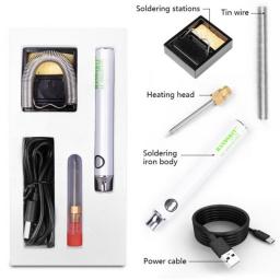 USB Charging Soldering Iron 5V 8-10W Adjustable Temperature Soldering Iron Kit Interface Soldering Iron Tip Welding Supplies