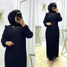 2023 Ramadan Muslim Modest Dress For Women Elegant Arabic Femme Dubai Abaya Eid Islamic Lantern Sleeves Long Robe Turkey Clothes