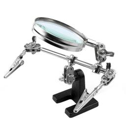 Welding Magnifying Glass With LED Light 5X Lens Auxiliary Clip Loupe Desktop Magnifier Third Hand Soldering Repair Tool