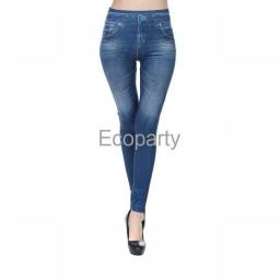 New Women's Fashion Faux Jeans Leggings 2022 Sexy High Waist Pocket Printed Slim Pants Summer Casual Pencil Pants For Women 5xl