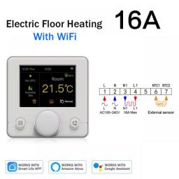 Smart Tuya Room Wifi Thermostat Underfloor Heating Programmable Digital Temperature Controller Alexa Google Home Smartlife