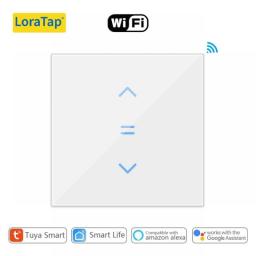 LoraTap Tuya Smart Life WiFi Curtains Blinds Switch Roller Shutters Motor Switch Backlight Style Google Home Alexa Voice Control