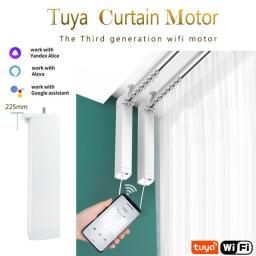 Tuya 3rd Wifi Electric Smart Curtain Motor Motorized Customized Track Rod Support Alexa Google Assist YandexAlice Remote Control