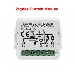 Aubess ZigBee Smart Curtain Switch 1/2 Gang Electric Switch Module For Roller Blinds Shutter Works With APP/Google Home/Alexa