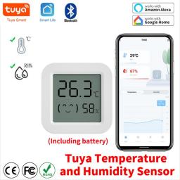 Tuya Temperature Humidity Sensor Mini LCD Digital Display Compatible With Bluetooth APP Remote Control Thermometer Hygrometer