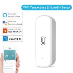 WiFi Temperature Humidity Sensor Indoor Smart Life Sensor Tuya Thermostat Hygrometer Sensor Works With Alexa Google
