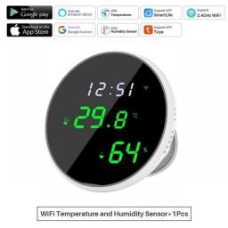 Tuya WiFi Temperature Humidity Sensor,Smart Indoor Hygrometer Thermometer,With LCD Display Backlight,Support Google Home Alexa