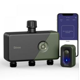 Diivoo Garden WiFi Water Timer 3 Zone, Smart Remote Control Irrigation Timer, Automatic Manual Watering For Garden, Yard & Lawn