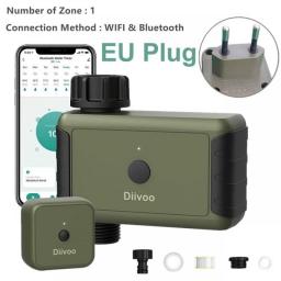 Diivoo Smart WiFi Water Timer Multi Zone, Garden Wireless Remote Control Irrigation System With Hub, Rain Delay &Manual Watering