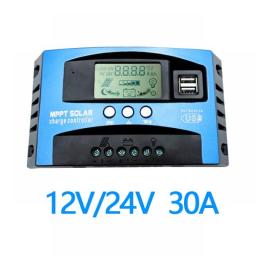 Solar Charge Controller MPPT 30A 40A 50A 60A  80A 100A LCD Display 12V 24V AUTO Dual USB Solar Charge  And Discharge  Controller