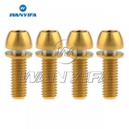 Wanyifa Titanium  M6x18mm M6x20mm Ball Tapered Screw With Washer 4pcs Bolts For Bicycle Brake