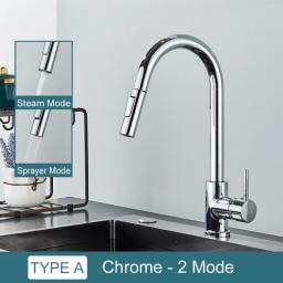 Black Kitchen Faucet Two Function Single Handle Pull Out Mixer  Hot And Cold Water Taps Deck Mounted