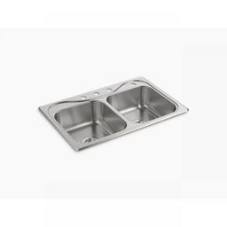 Southhaven Top-Mount Double-Equal Kitchen Sink, 33
