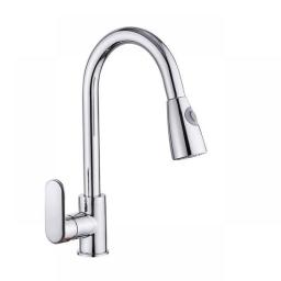Brass Kitchen Faucet Pull Out Spout Kitchen Sink Mixer Tap Stream Sprayer Head Black Single Hole Mixer Tap