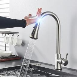 Pull Out Sensor Black Kitchen Faucet Sensitive Touch Control Faucet Mixer For Kitchen Touch Sensor Kitchen Mixer Tap
