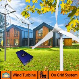 Horizontal Axis Wind Turbine 48V Alternative Energy Generator 220v AC Output Household Complete Kit With Controller Inverter