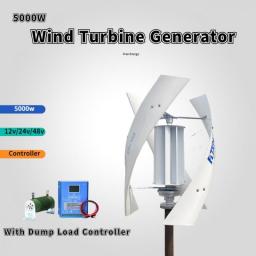 5000W Vertical Axis Wind Turbine 48v 24V Alternative Energy Generator 220v AC Output Household Complete Kit With Controller
