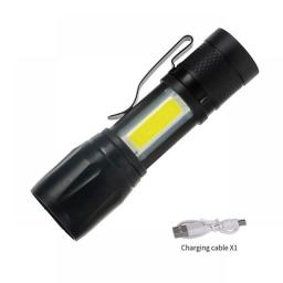 Mini Torch LED Rechargeable Flashlight Portable USB Charging Flashlight High Power Bank Camping Waterproof Long Range Lantern