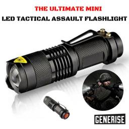Mini Tactical Flashlights Portable LED Camping Lamps 3 Modes Handheld Powerful LED Torch Light Lanterns Self Defense