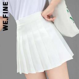 We.Fine Skirts Pleated Women High Waist Summer Knee-Length Preppy Style Harajuku Y2k Street School Cosplay Casual Female Faldas