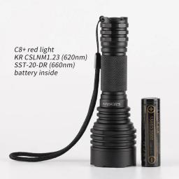 Convoy C8+ With KR CSLNM1.23 SST-20-DR Red Light,with 18650 Battery