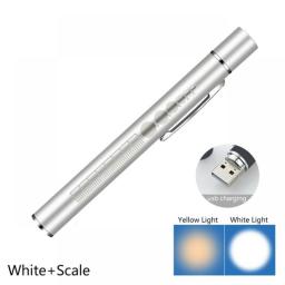 USB Rechargeable Medical Handy Pen Light Mini Nursing Flashlight LED Torch Lamp With Stainless Steel Clip Pocket Led Flashlight