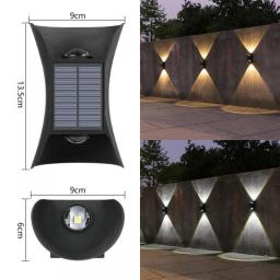 Solar Lights Outdoor Waterproof Solar Wall Lamp Outdoor White Warm Two-color Yard Street Porch Stairs Solar Lights Lighting