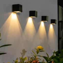 4Pcs New Solar Atmosphere Wall Lights Outdoors Courtyard Park Gardens Lighting Wall Landscape Rural Household Square Night Lamps
