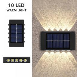 New Solar Wall Lights Outdoor Waterproof Led Solar Lamp Up And Down Luminous Lighting For Garden Balcony Yard Street Decor Lamps