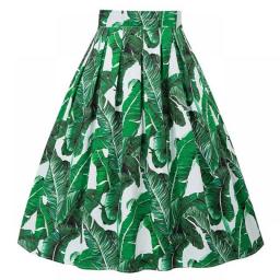 Summer Preppy Style Women Short Skirt High Waist 2022 Floral Printed Jupe Longo Elegant Vintage Pleated Skirts Womens 50s