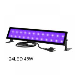 300W Equiv LED Flood Light Bar 48W AC220V RGB+UV Backlight IP66 Waterproof For Outdoor Garden Body Paint Fluorescent  Lighting