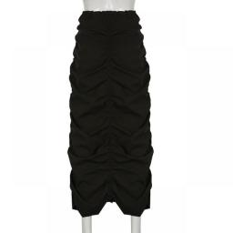 Harajuku Y2k Casual Solid Low Waist  Adjustable Drawstring Skirts For Women Ladies Pleated Vintage Cargo Skirt Girls Streetwear