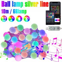 RGBIC Led Bubble Fairy String Light One To One App Control Multiple Flashing Mode Holiday Wedding Party Christmas Light Decorate