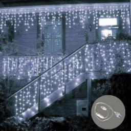 EU Christmas Curtain Icicle LED String Lights Droop 0.6-0.8M Decoration For Home Outdoor Garland Wedding Party The House Decor